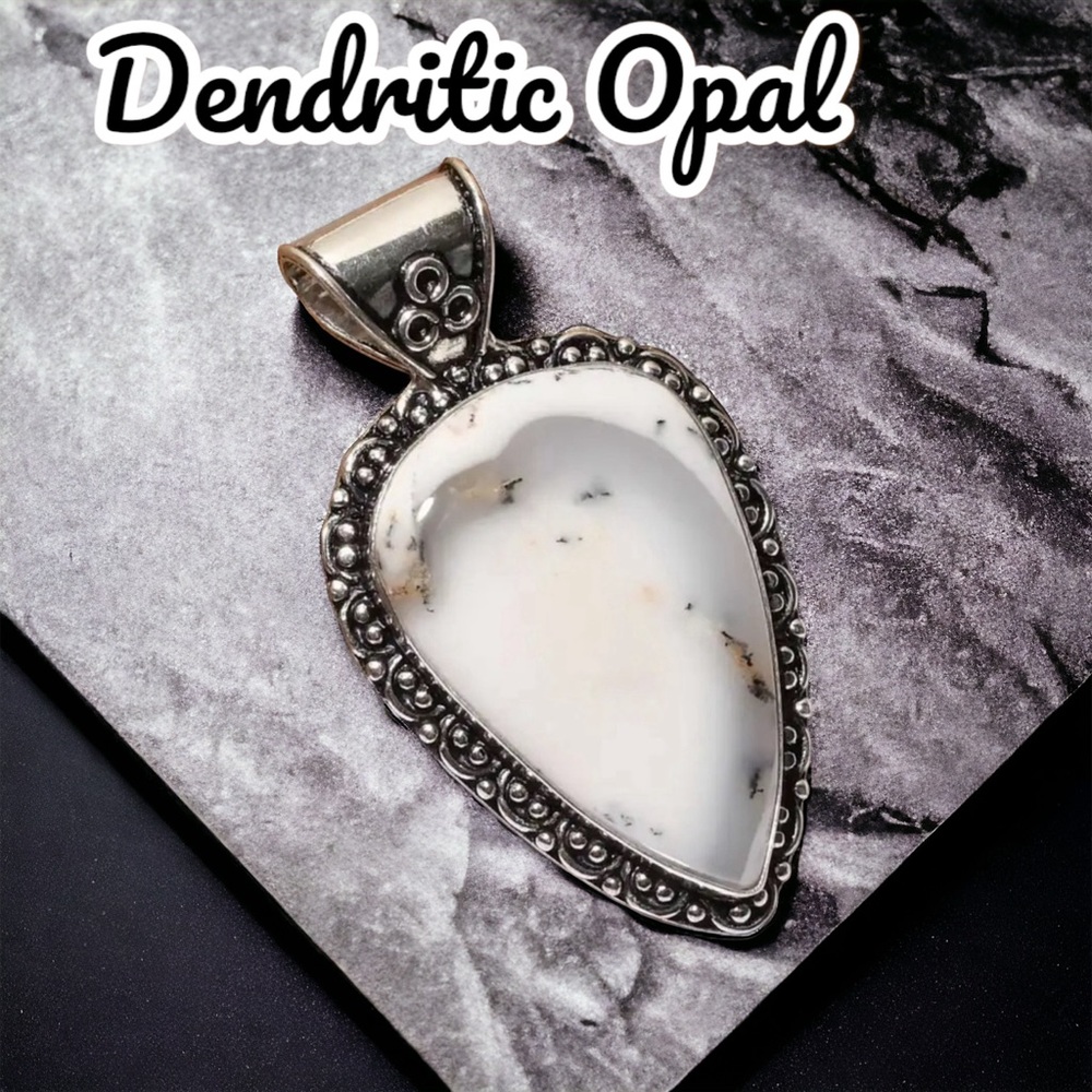 #266 Dendritic Opal Handcrafted Pendant Nwot